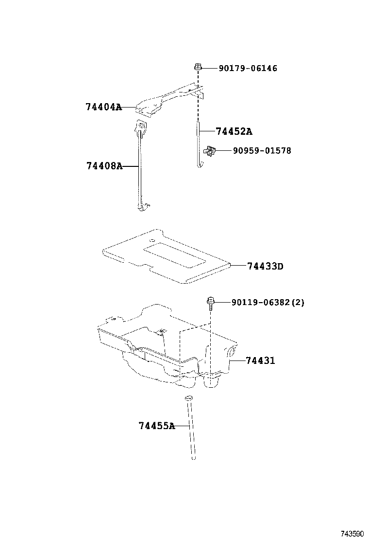 74406-30070 CLAMP SUB-ASSY, BATTERY product image