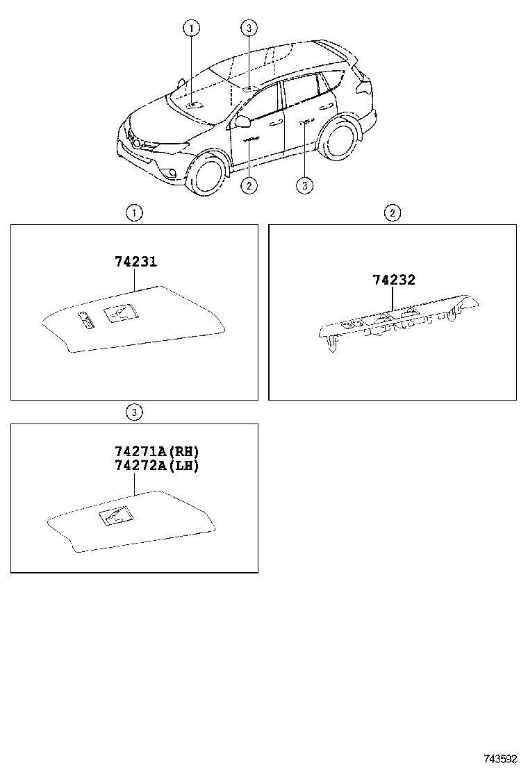 74232-42200 PANEL, FRONT ARMREST BASE, UPPER LH product image