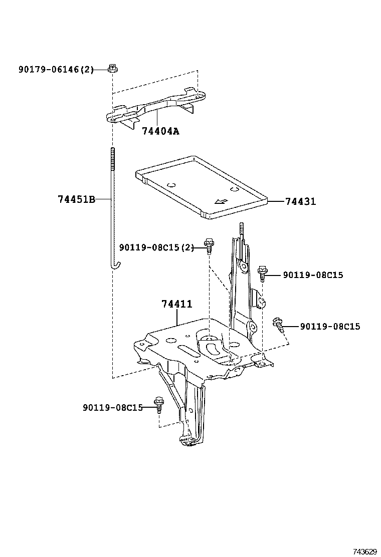 74451-52060 BOLT, BATTERY CLAMP product image
