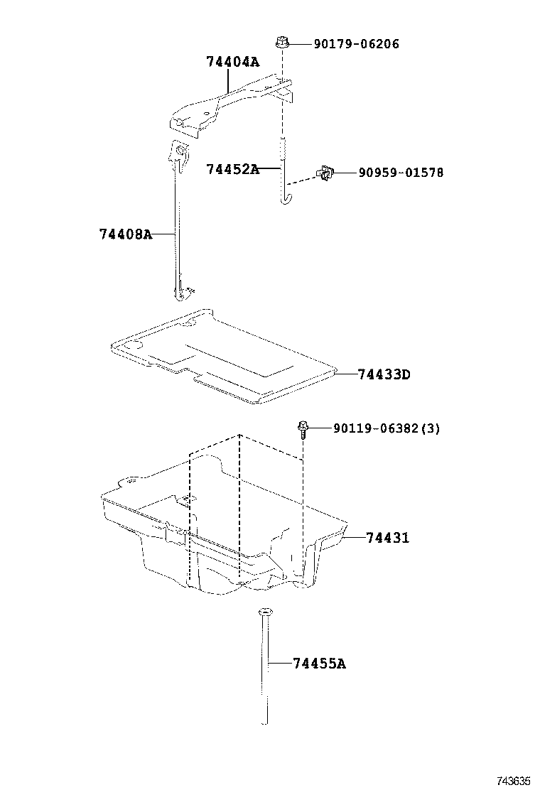 74410-53010 CARRIER ASSY, BATTERY product image