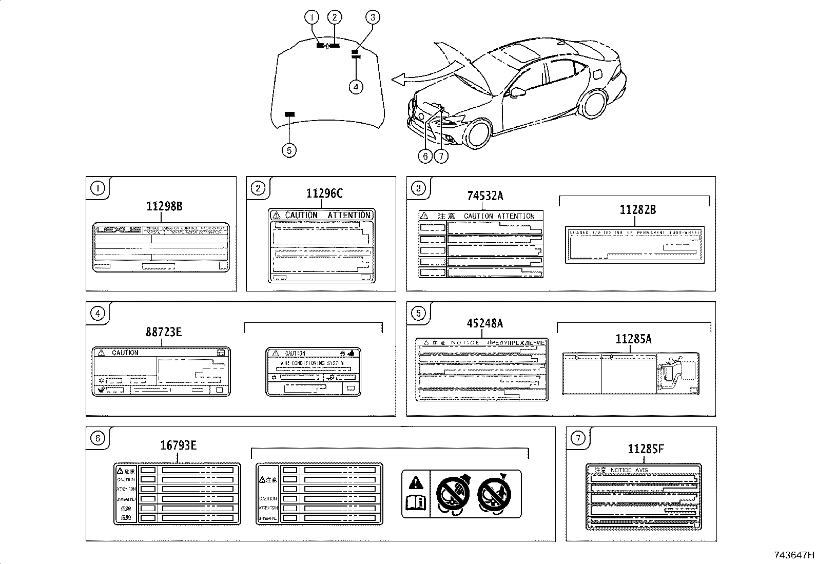 Toyota 11285-36020 LABEL, COOLANT SYSTEM NOTICE