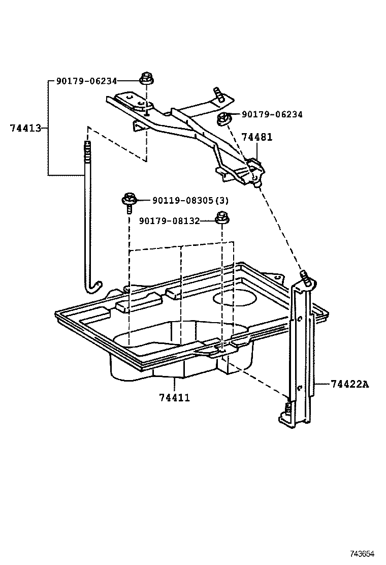 74404-28070 CLAMP, BATTERY HOLD DOWN product image