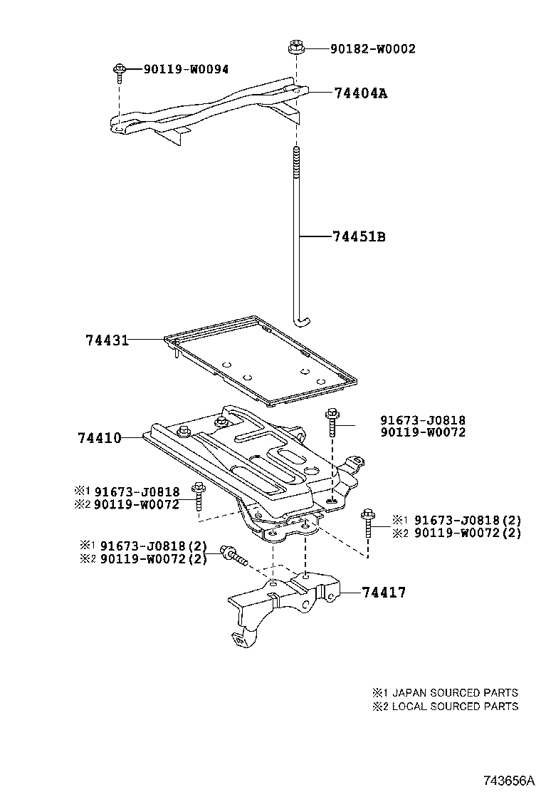 74404-02410 CLAMP SUB-ASSY, BATTERY product image