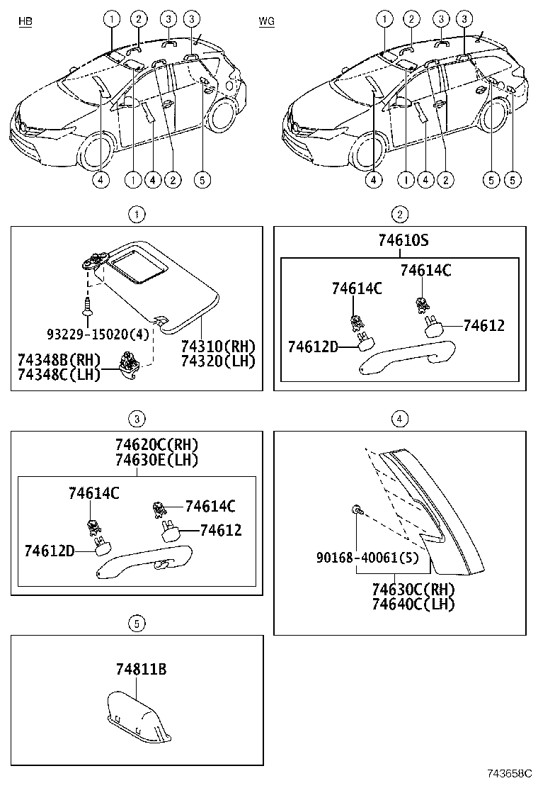 74272-02631 PANEL, REAR DOOR ARMREST BASE, UPPER LH product image