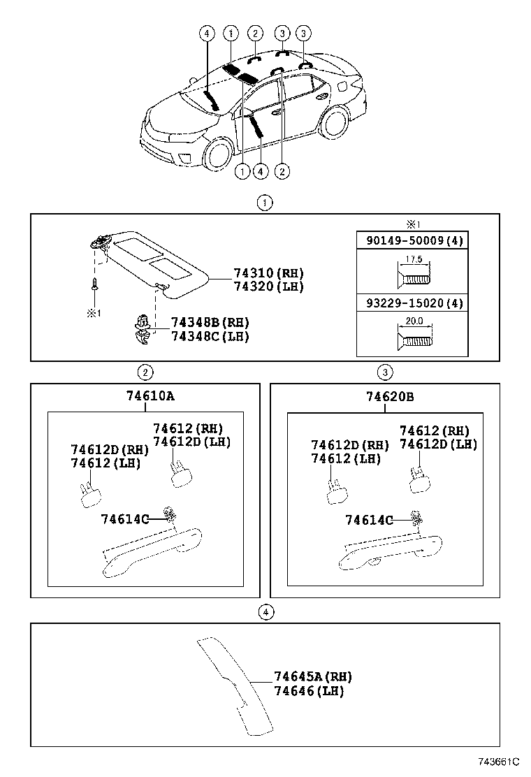 74271-02670-C0 PANEL, REAR DOOR ARMREST BASE, UPPER RH product image