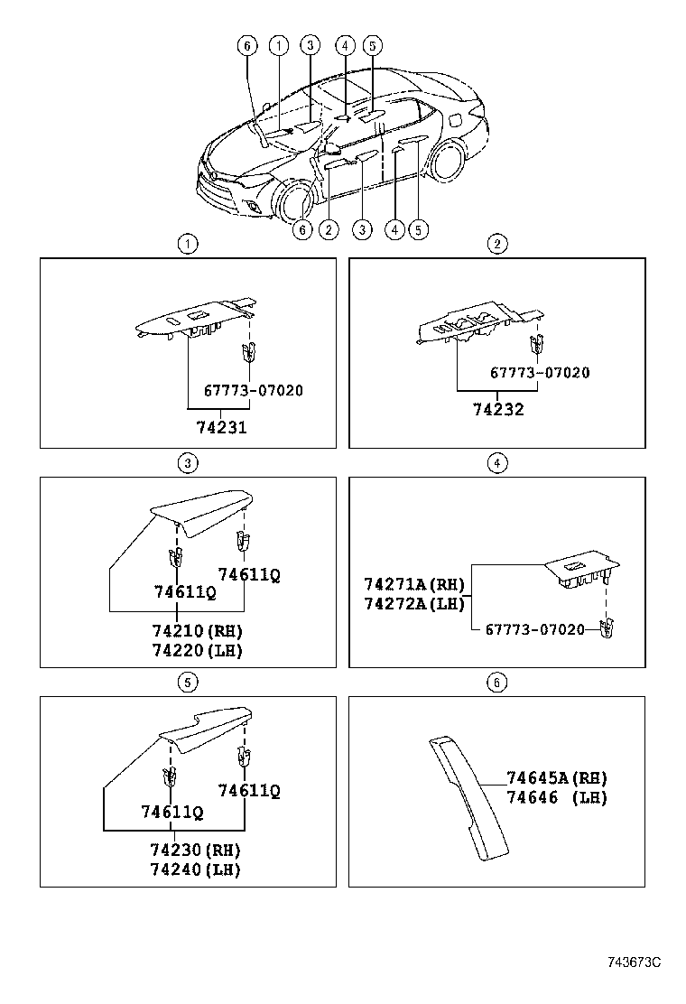 Toyota 74260-02130-C3 ARMREST ASSY, REAR, LH