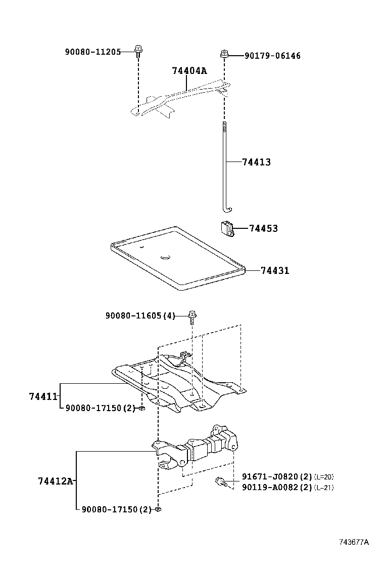 Toyota 74431-02110 TRAY, BATTERY