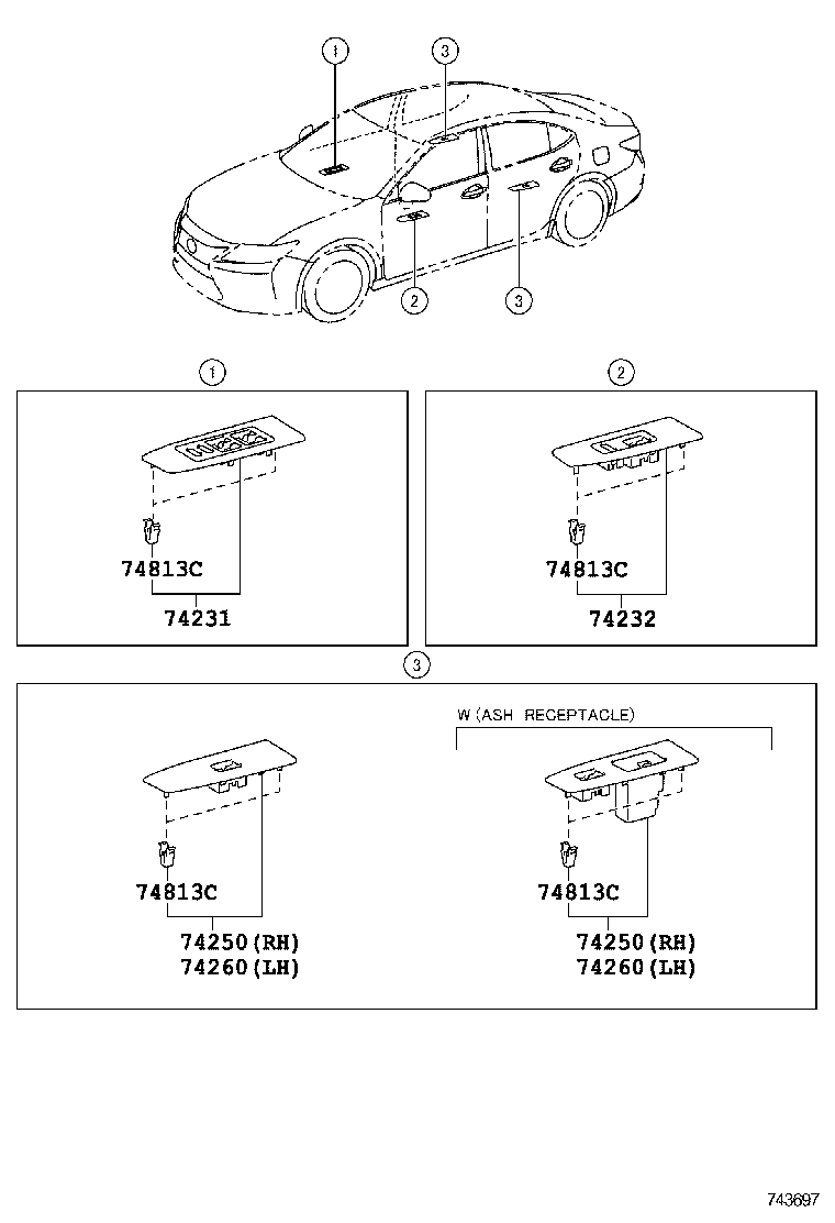74240-33140 PANEL, FRONT ARMREST BASE, UPPER LH product image