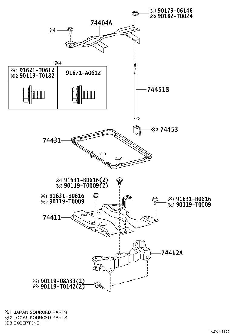 74431-02340 TRAY, BATTERY product image
