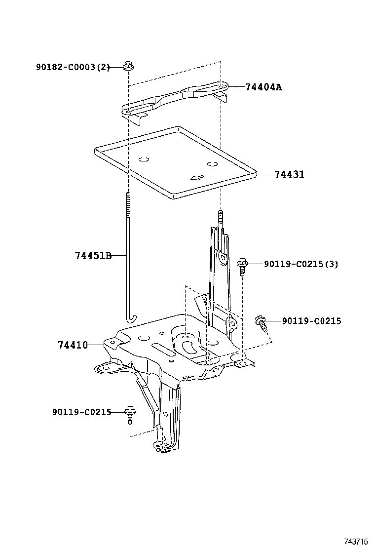74451-0D130 BOLT, BATTERY CLAMP product image