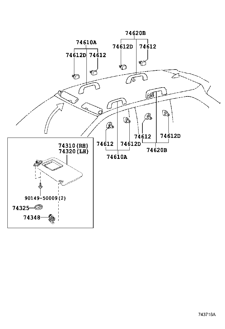 Toyota 74611-0R020-B1 COVER, ASSIST GRIP