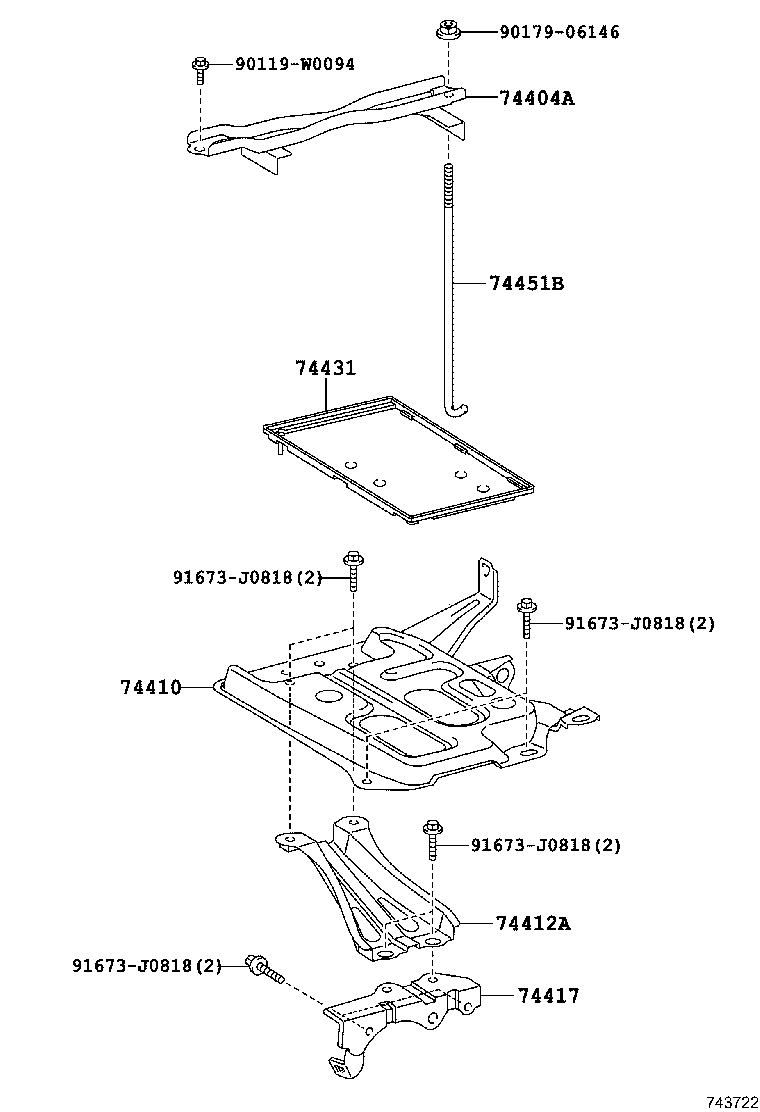 74404-02410 CLAMP SUB-ASSY, BATTERY product image