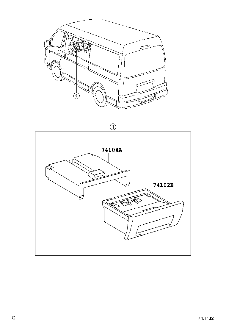 74104-60140 RETAINER SUB-ASSY, FRONT ASH RECEPTACLE product image