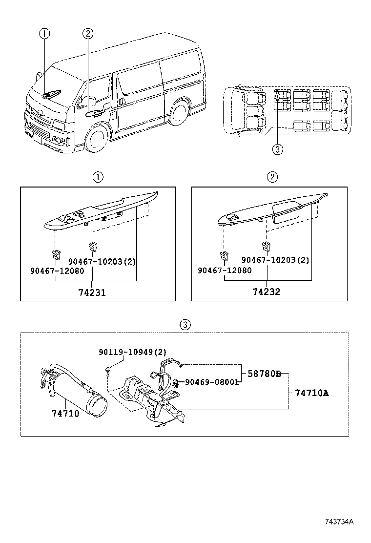 74232-26170 PANEL, FRONT ARMREST BASE, UPPER LH product image
