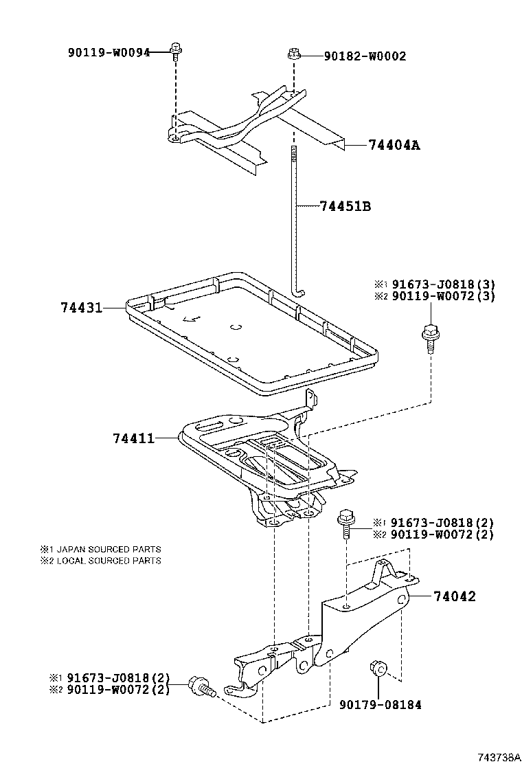 74451-02140 BOLT, BATTERY CLAMP product image