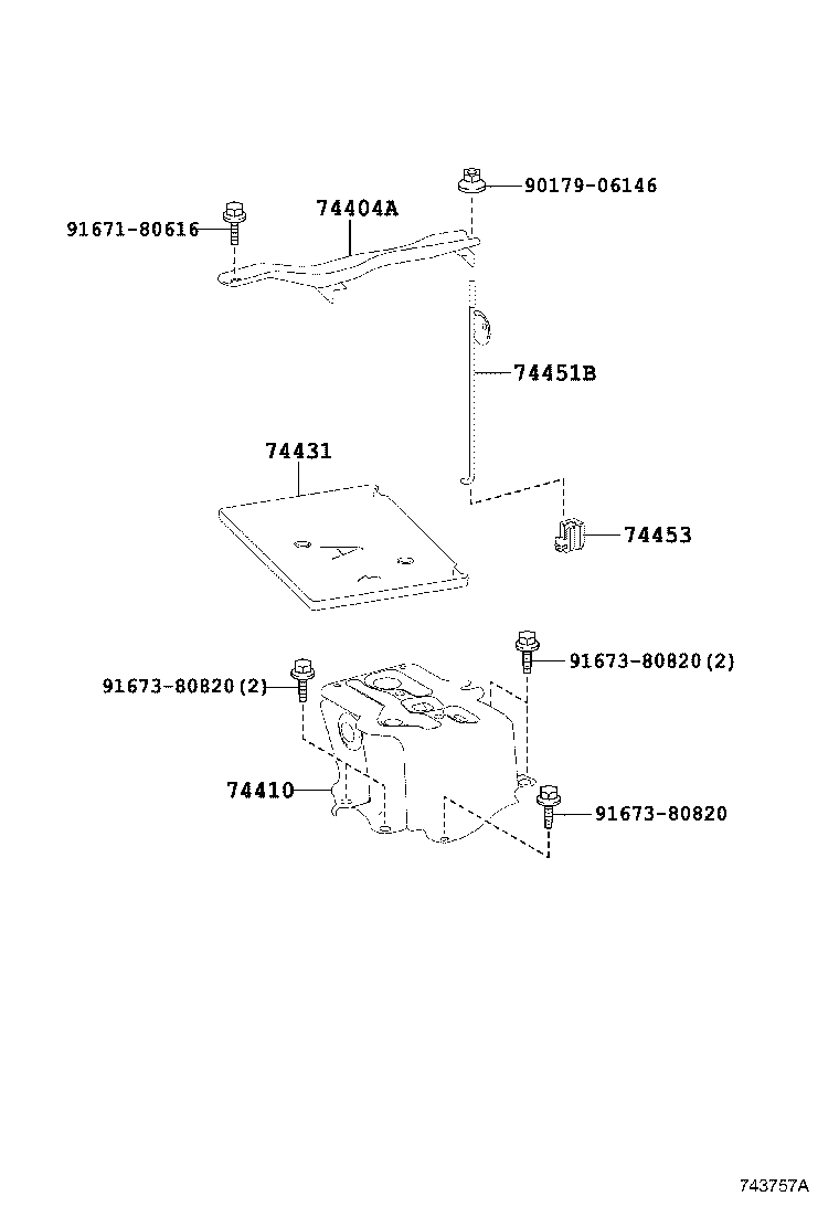 74440-28010 BOLT, BATTERY CLAMP product image