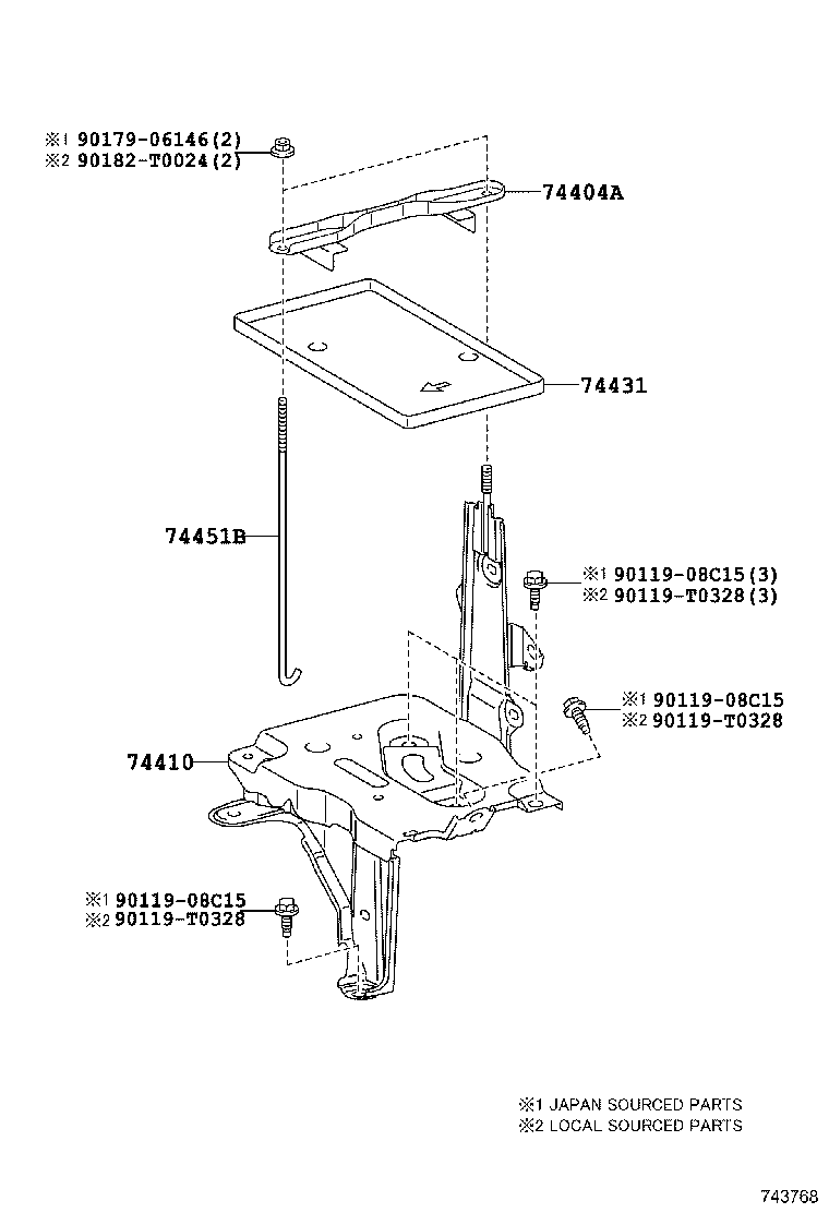 74451-0D100 BOLT, BATTERY CLAMP product image