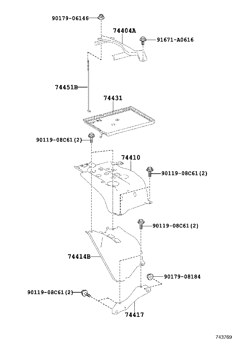 74404-48130 CLAMP SUB-ASSY, BATTERY product image