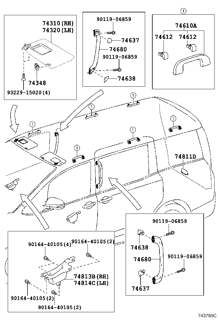 74232-28810 PANEL, FRONT ARMREST BASE, UPPER LH product image