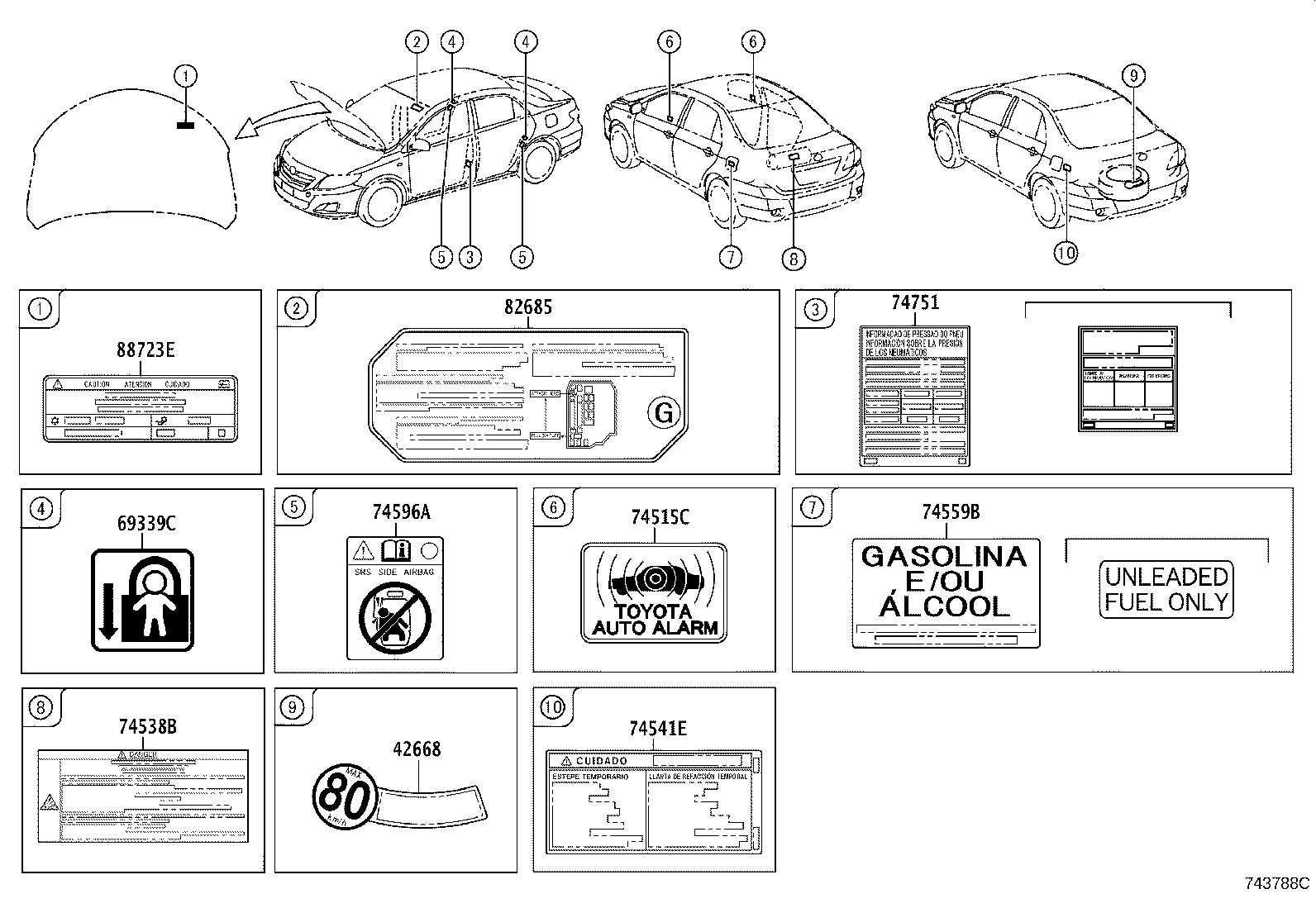 74515-02040 LABEL, THEFT WARNING INFORMATION product image
