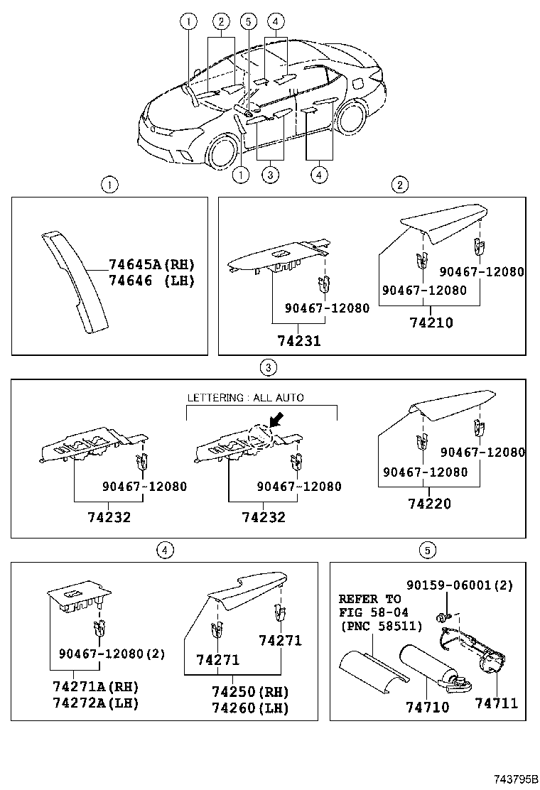 74271-02750-C0 PANEL, REAR DOOR ARMREST BASE, UPPER RH product image