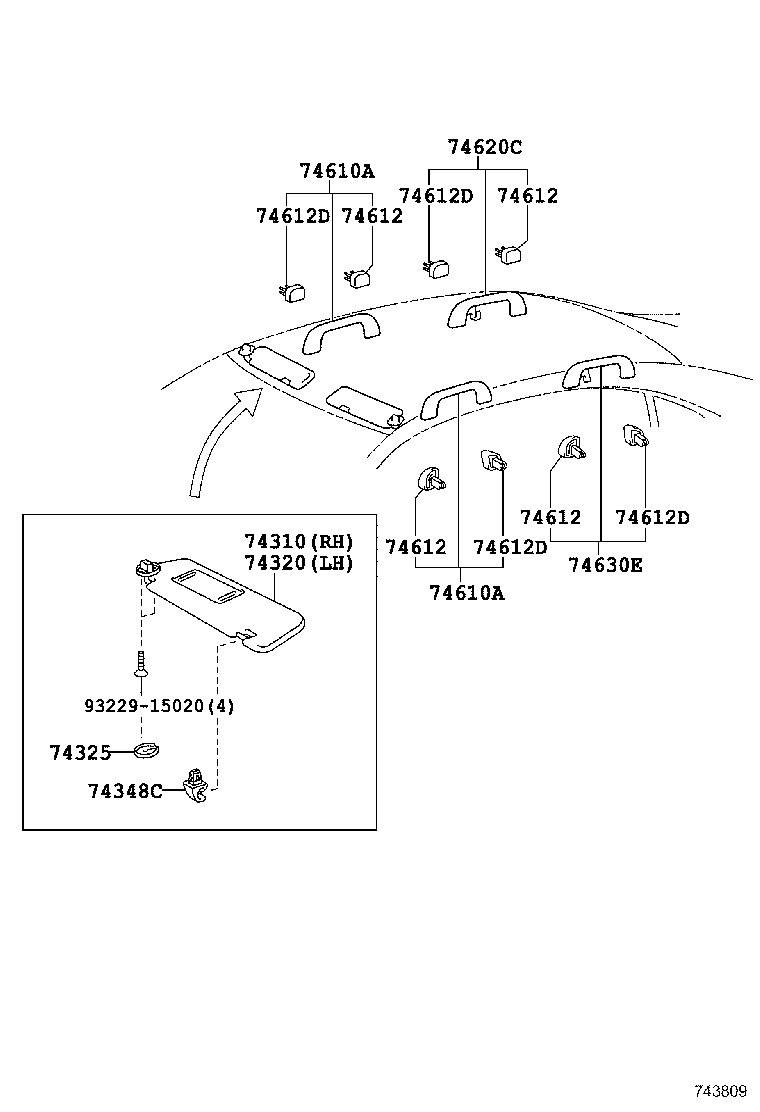 74310-33G20-A0 VISOR ASSY, RH product image