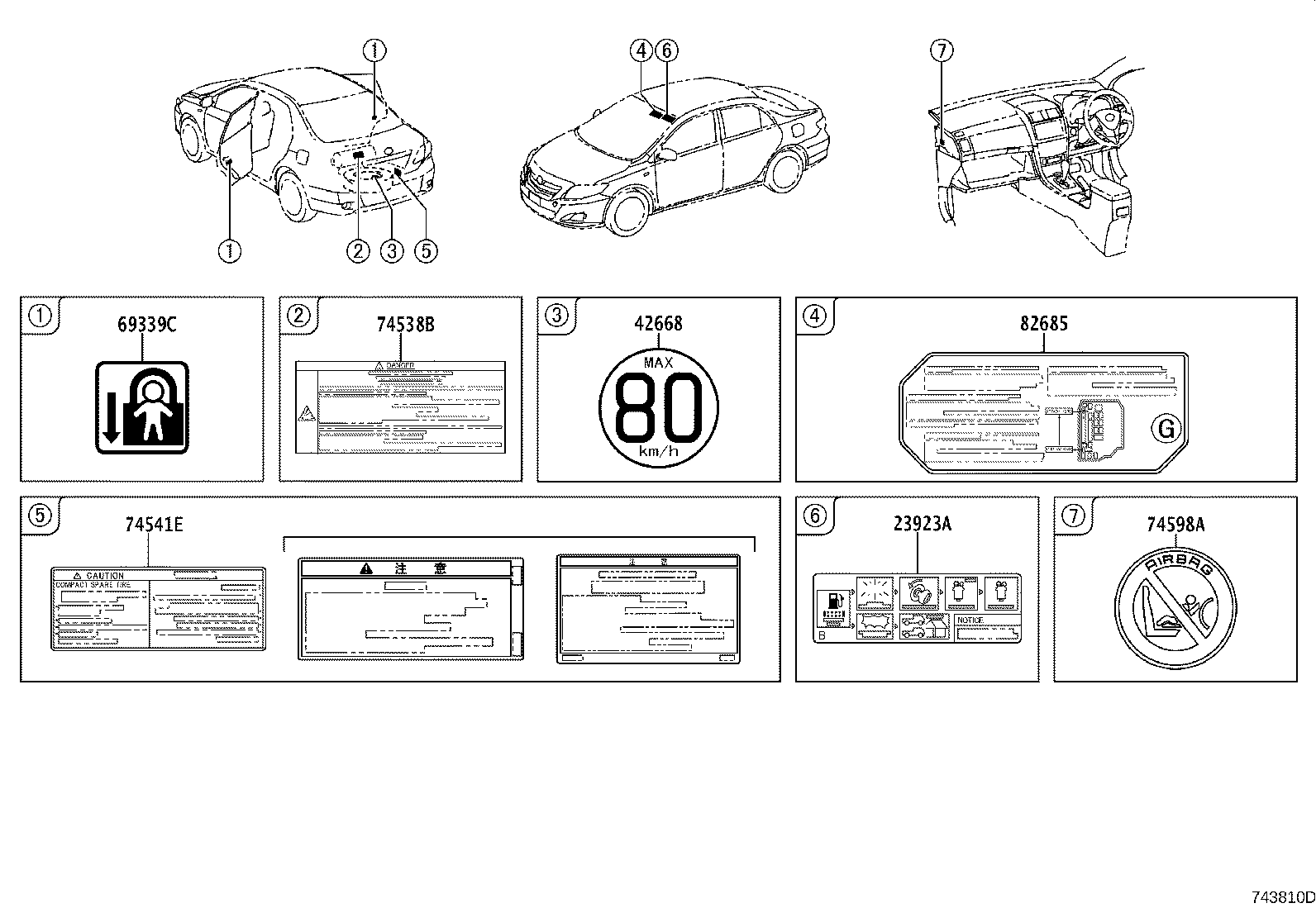 42661-02430 LABEL, TIRE PRESSURE INFORMATION product image