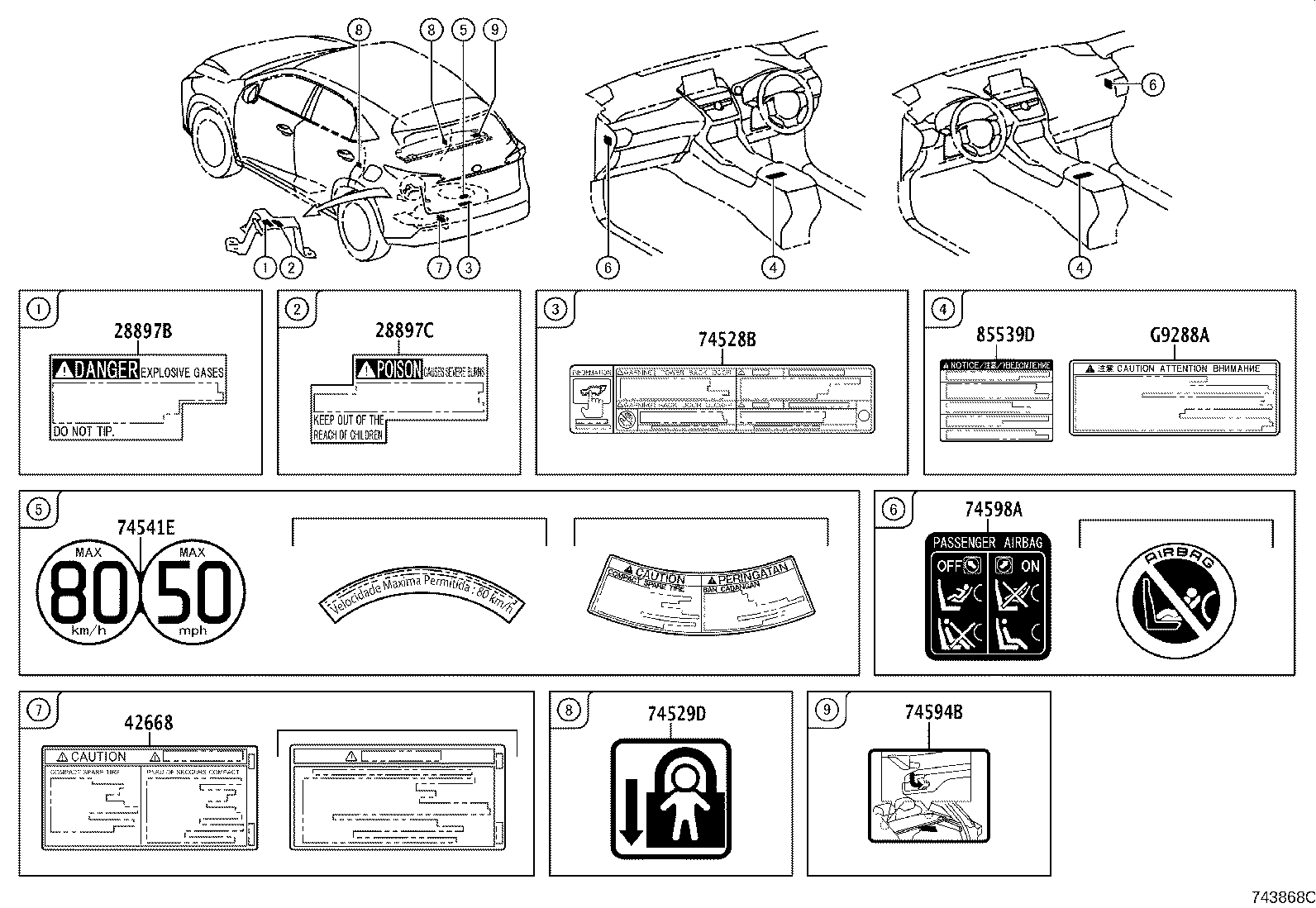 42661-78281 LABEL, TIRE PRESSURE INFORMATION product image