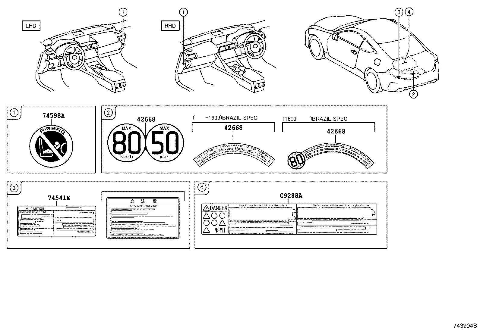 42661-24601 LABEL, TIRE PRESSURE INFORMATION product image