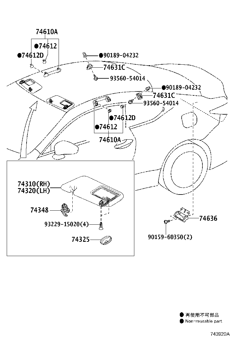 74230-24140 PANEL ASSY, FRONT DOOR ARMREST BASE, RH product image