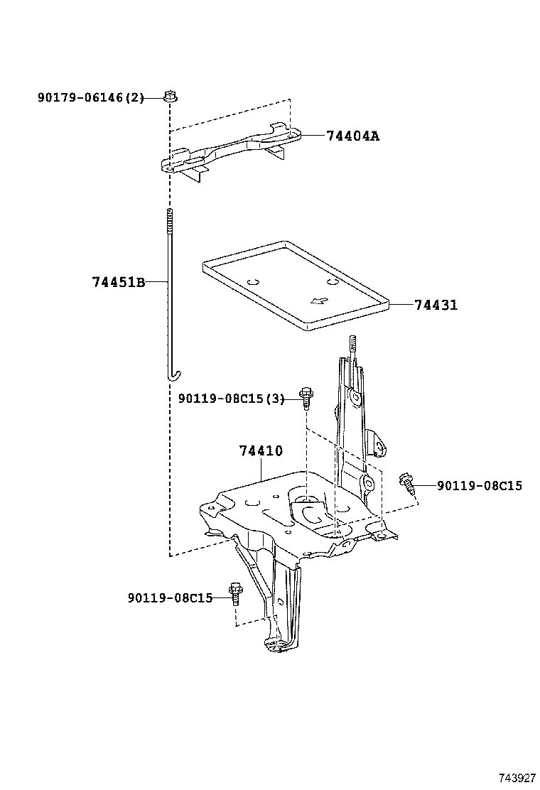 74410-52080 CARRIER ASSY, BATTERY product image