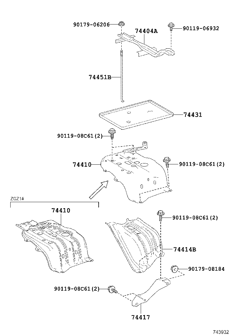 74404-78010 CLAMP SUB-ASSY, BATTERY product image