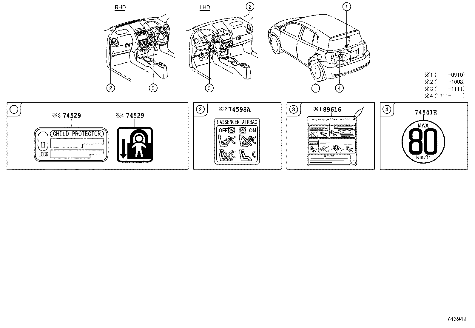 42661-52830 LABEL, TIRE PRESSURE INFORMATION product image