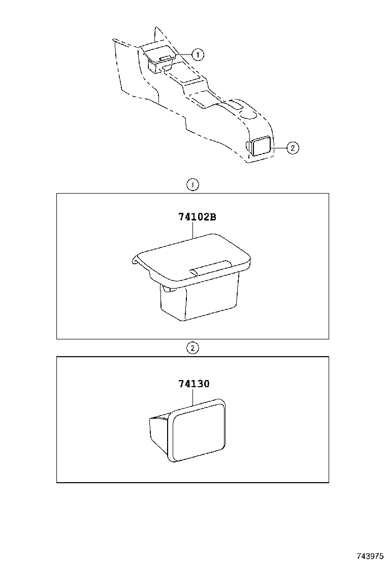 74102-42010-B0 BOX SUB-ASSY, FRONT ASH RECEPTACLE product image