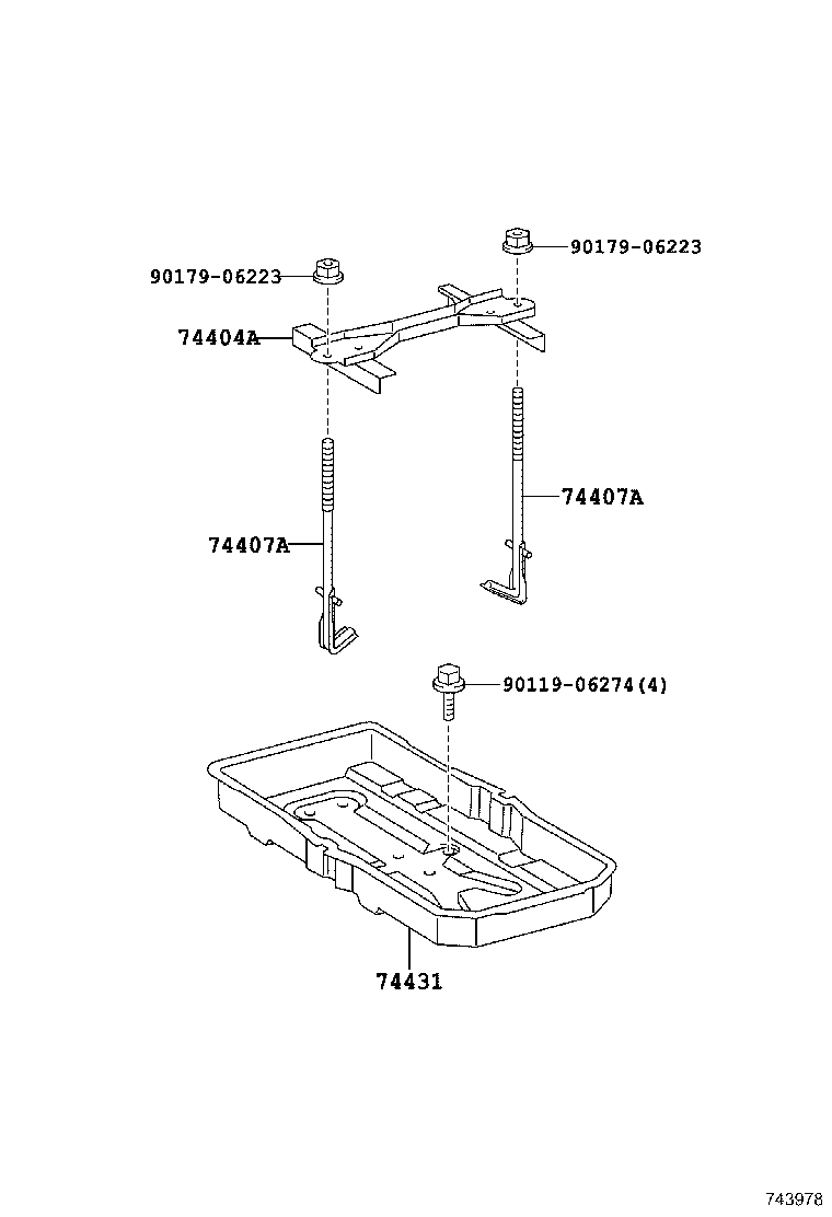 74407-42010 BOLT SUB-ASSY, BATTERY CLAMP product image