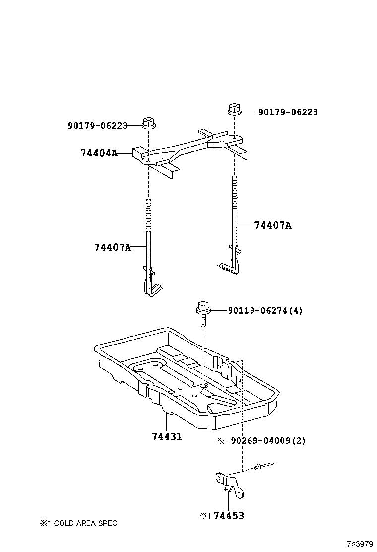 74454-42010 SUPPORT, BATTERY CARRIER product image
