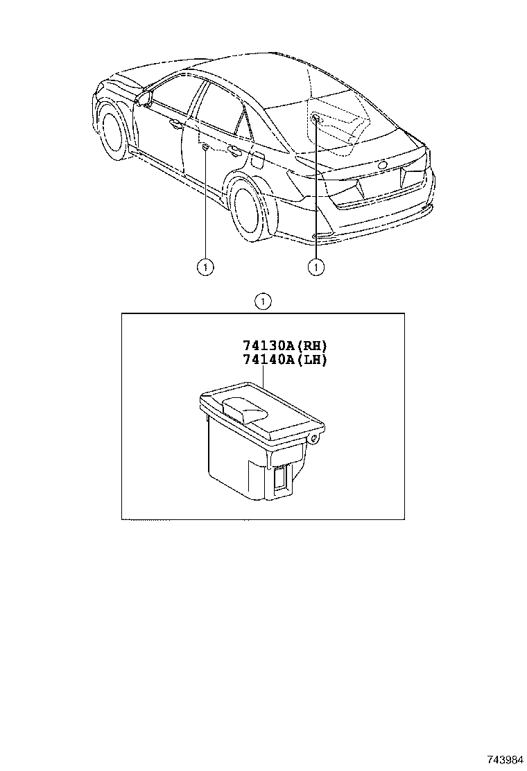 74140-30280 RECEPTACLE ASSY, REAR ASH, LH product image