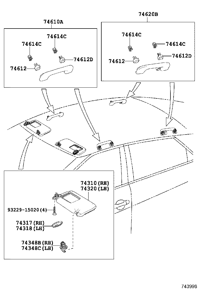 74348-33040-A9 HOLDER, VISOR, RH product image