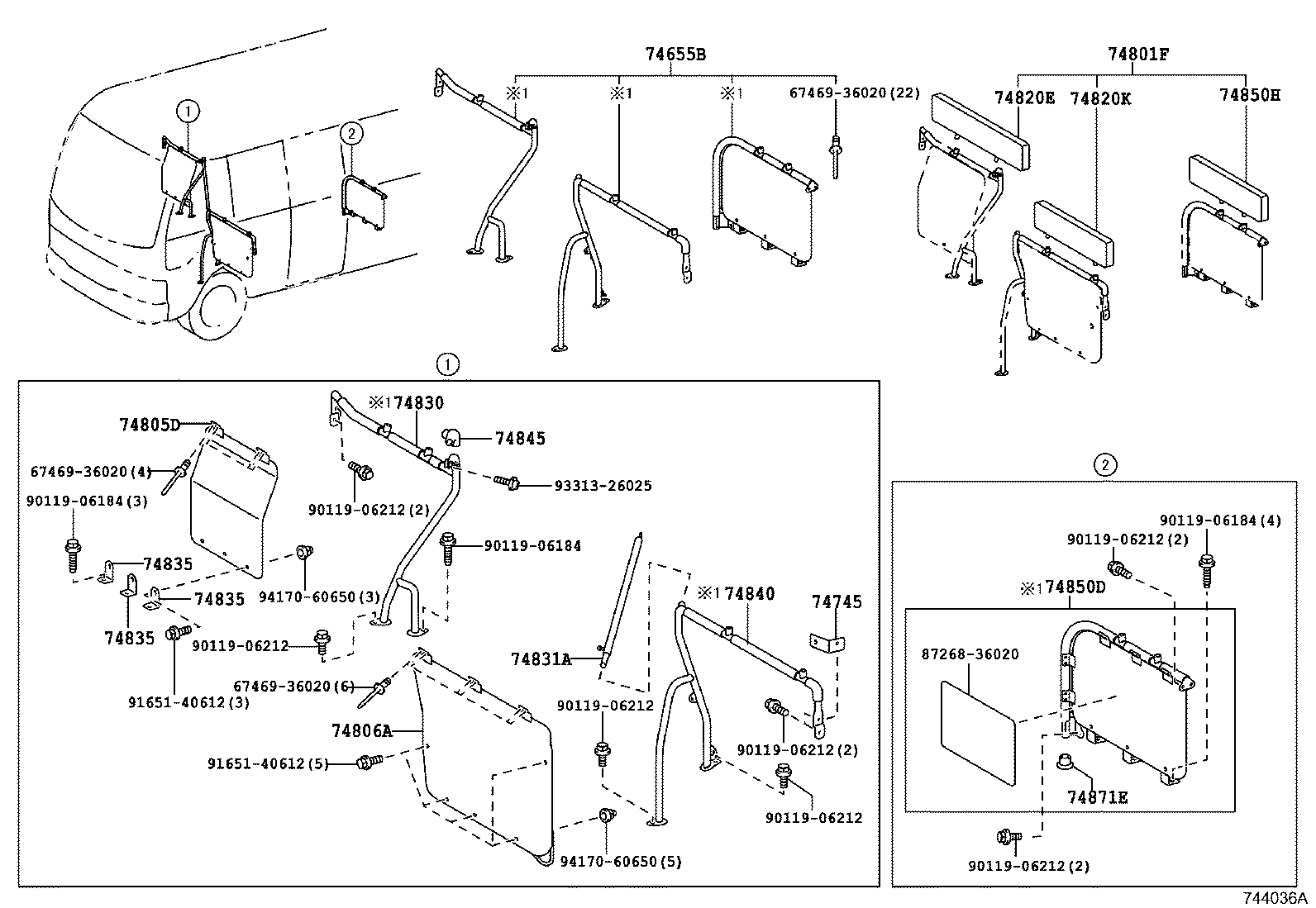 74730-36090 FRAME SUB-ASSY, HAND GRIP, NO.1 product image