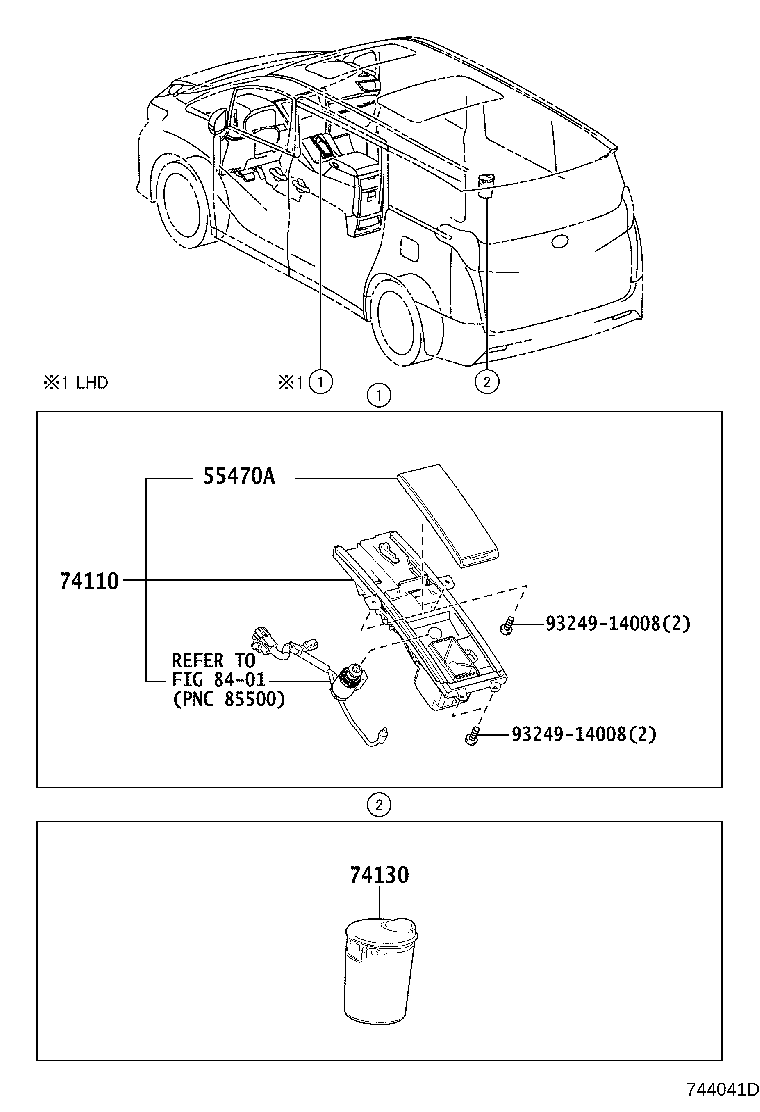 74110-58280 RECEPTACLE ASSY, INSTRUMENT PANEL ASH product image
