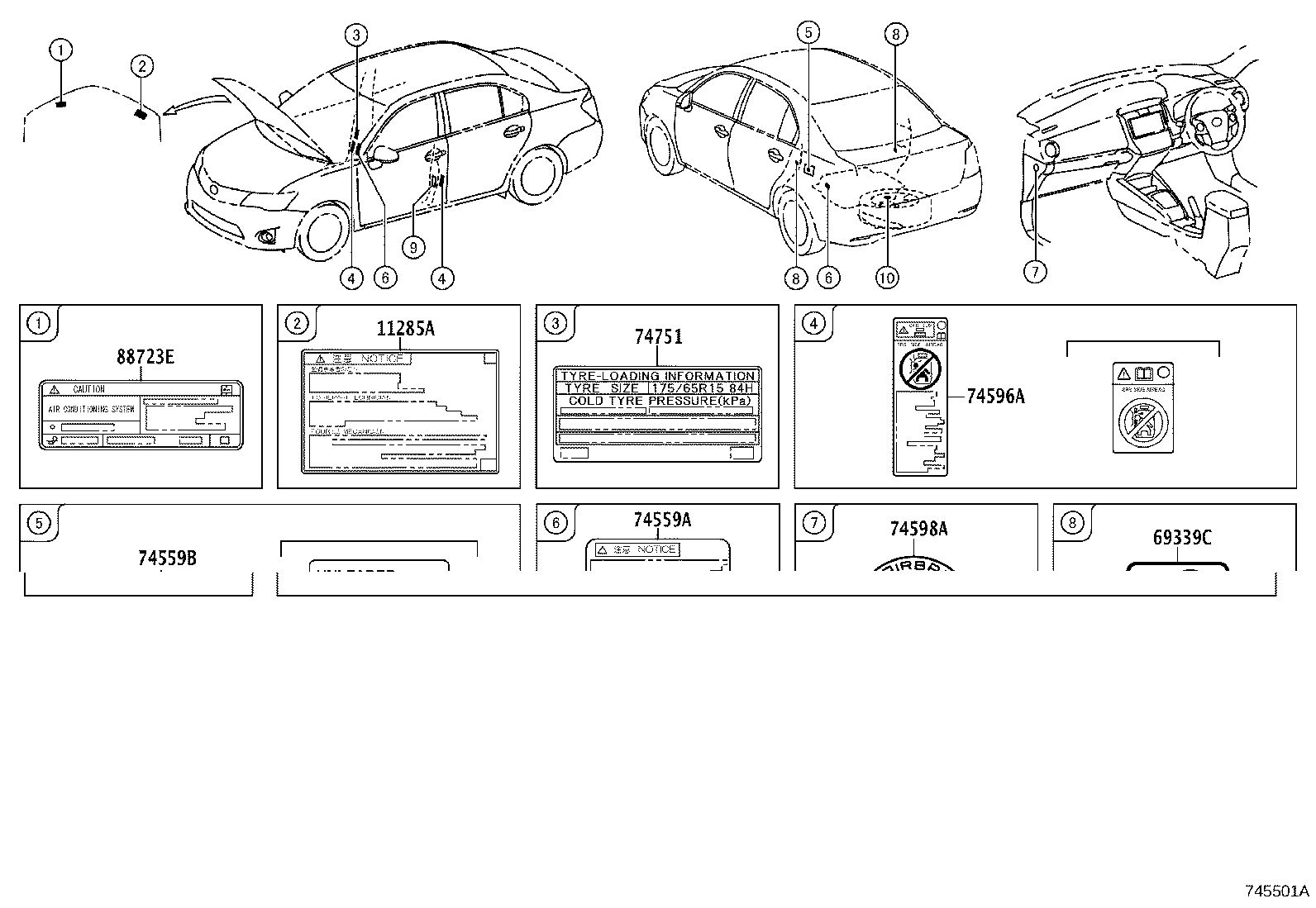 42661-12F80 LABEL, TIRE PRESSURE INFORMATION product image
