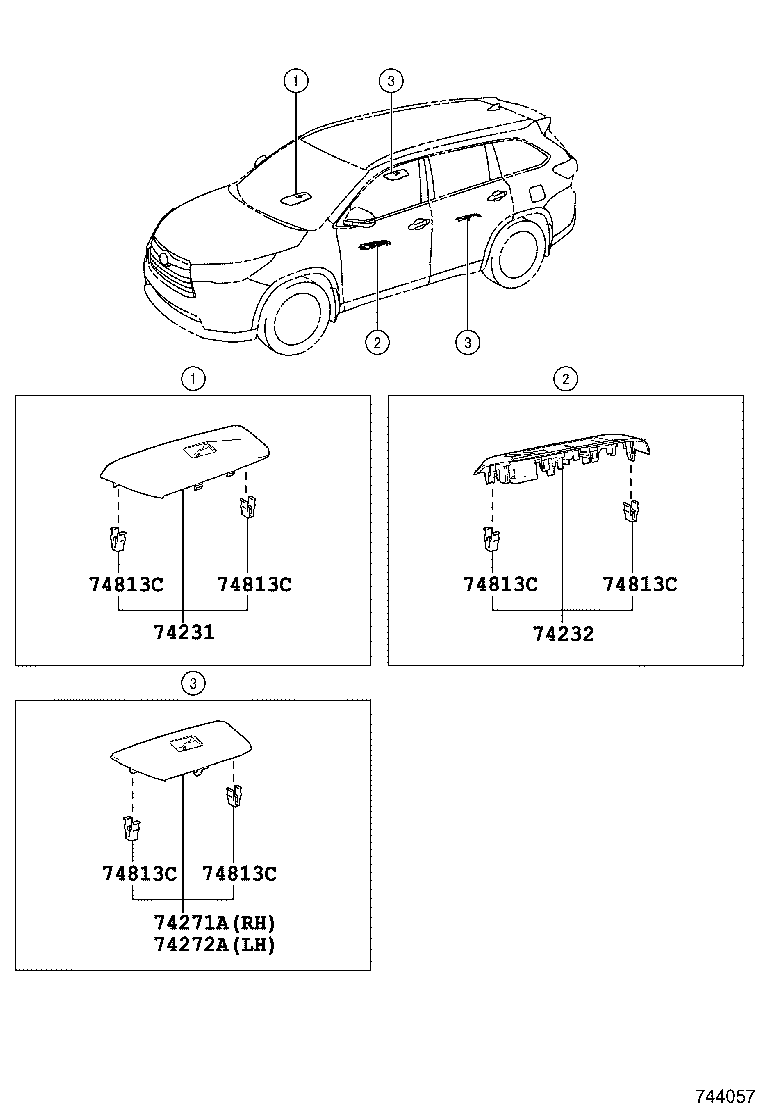 74232-0E080 PANEL, FRONT ARMREST BASE, UPPER LH product image