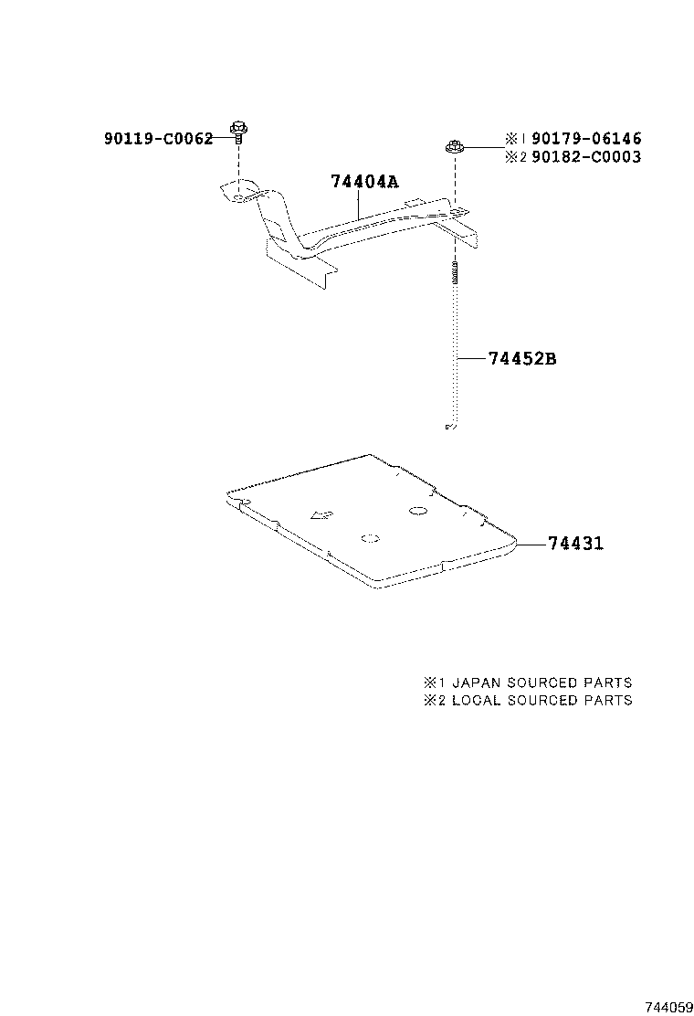 74452-0E020 BOLT, BATTERY CLAMP, NO.2 product image