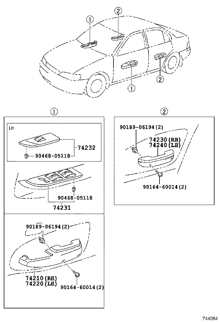 74232-13010 PANEL, FRONT ARMREST BASE, UPPER LH product image