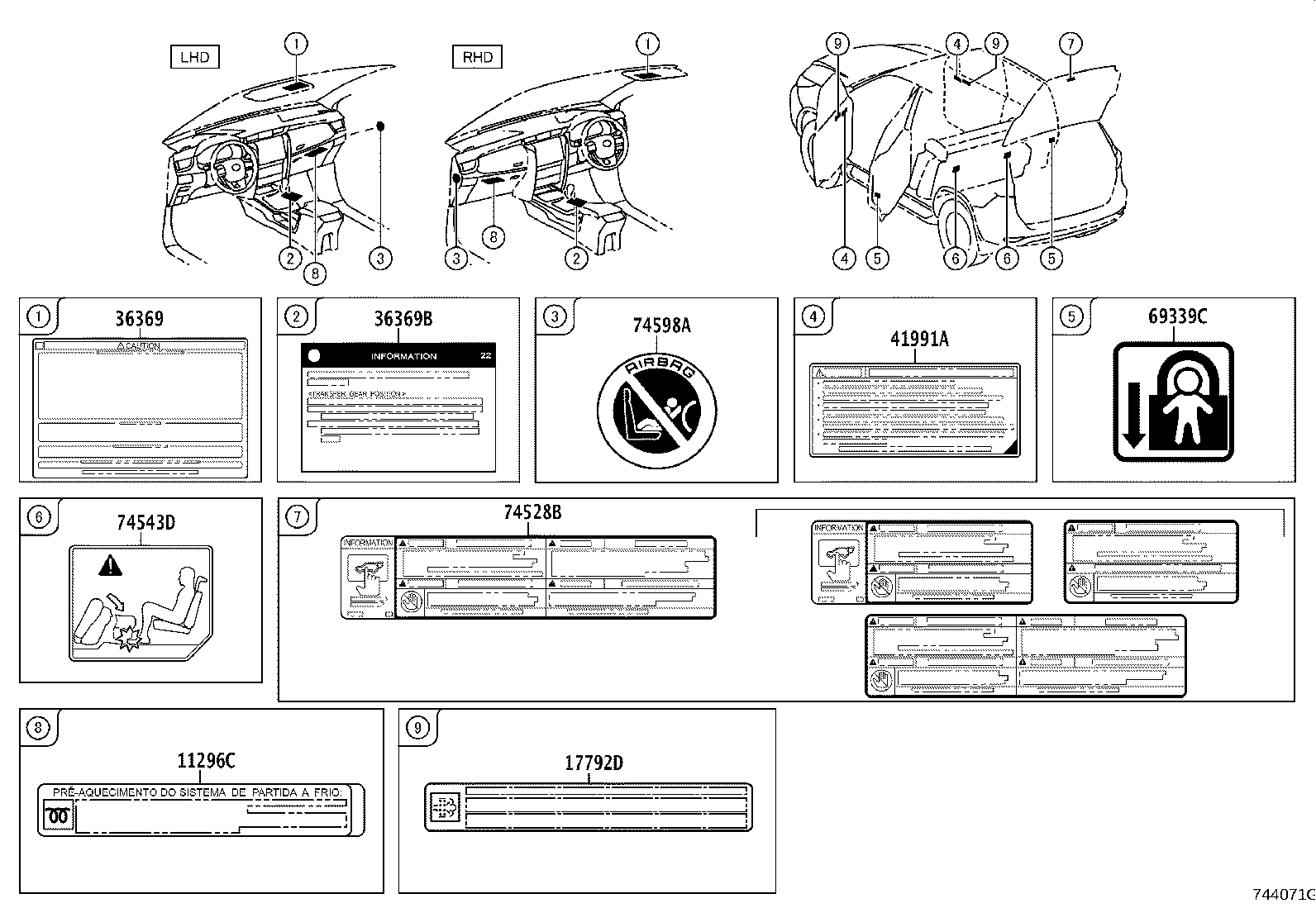 42661-0KB90 LABEL, TIRE PRESSURE INFORMATION product image