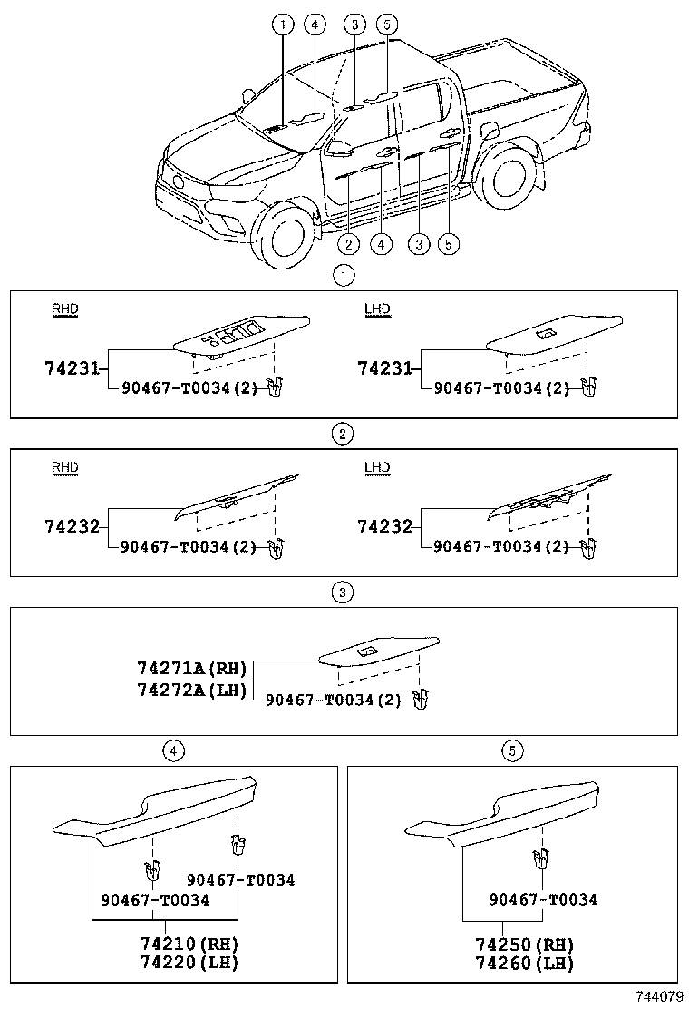 74232-0KA60 PANEL, FRONT ARMREST BASE, UPPER LH product image