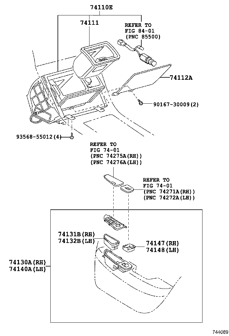 74112-50060 DOOR, FRONT ASH RECEPTACLE product image