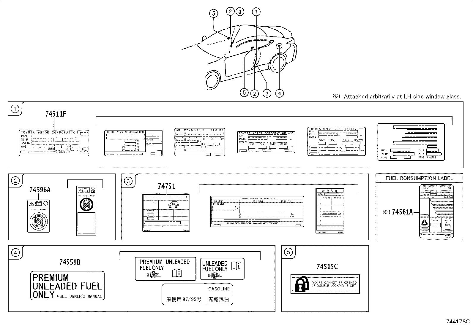 74561-24070 LABEL, FUEL CONSUMPTION INFORMATION product image