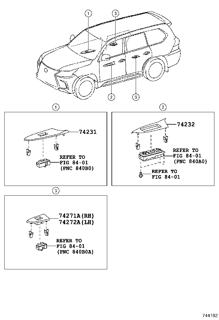 74232-60720 PANEL, FRONT ARMREST BASE, UPPER LH product image