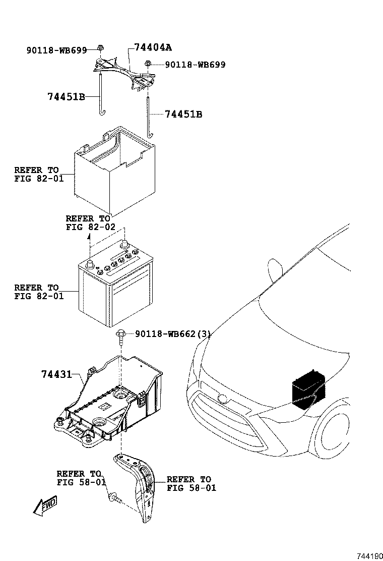 74451-WB001 BOLT, BATTERY CLAMP product image